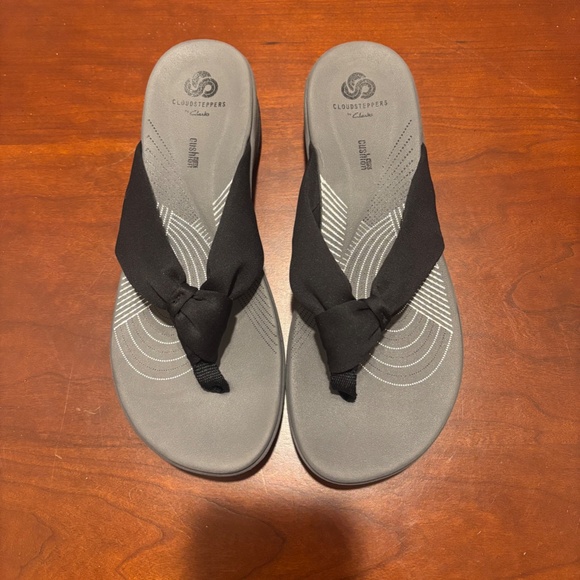 Clarks Cloudstepper Arla Glison Thong Sandals Black Size 8 - Picture 2 of 9